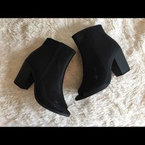 Soda Black Peep Toe Ankle Booties Size 7